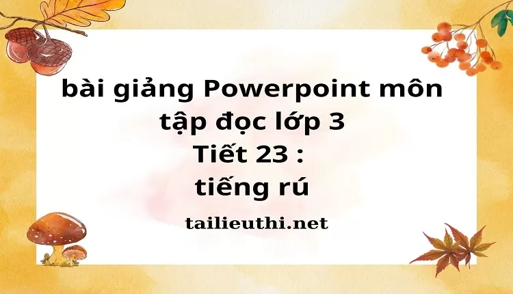 Tiết 23 : tiếng rú