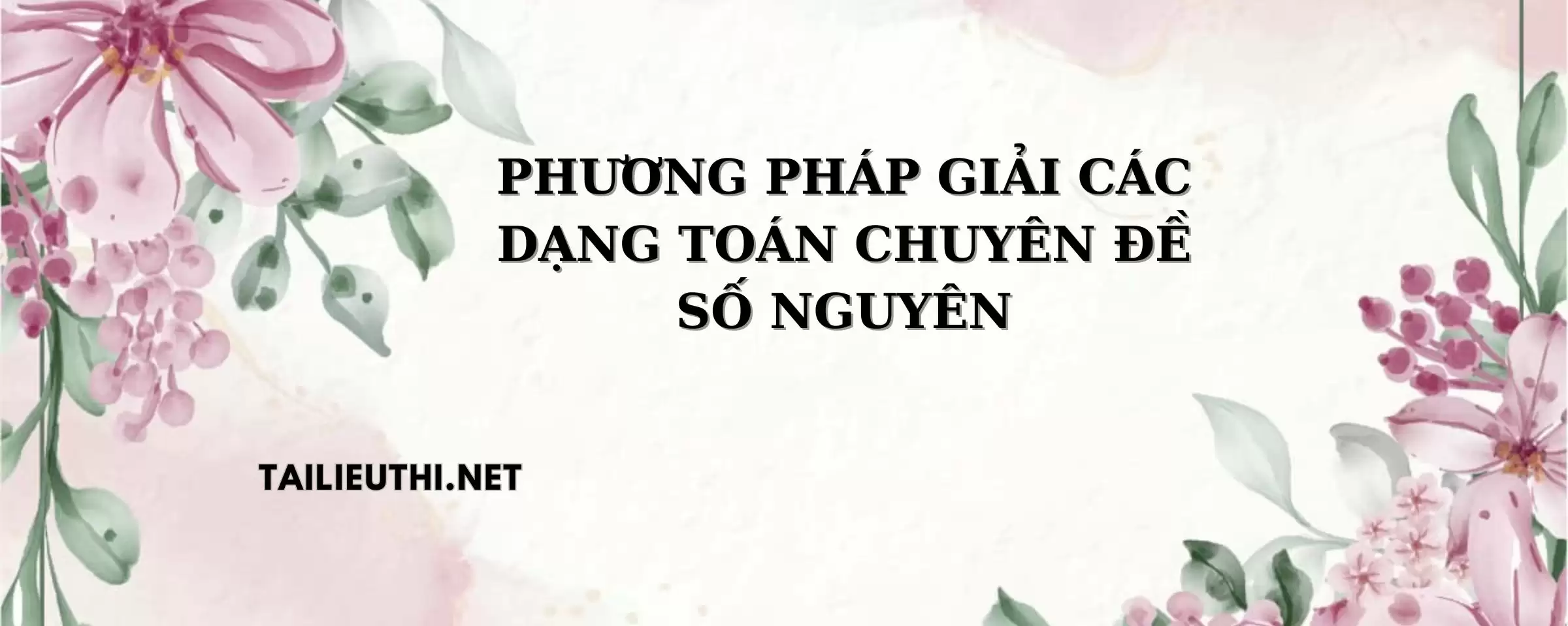 Phương pháp giải các dạng toán chuyên đề số nguyên