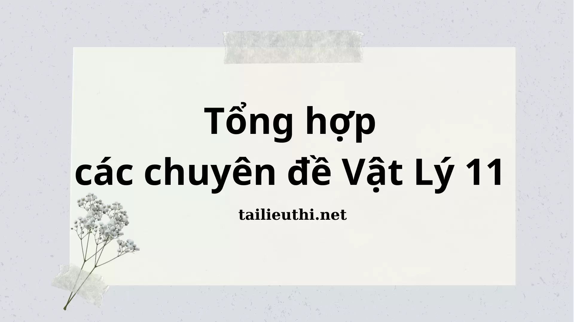 TỔNG HỢP CÁC CHUYÊN ĐỀ VẬT LÝ 11 THEO CHƯƠNG