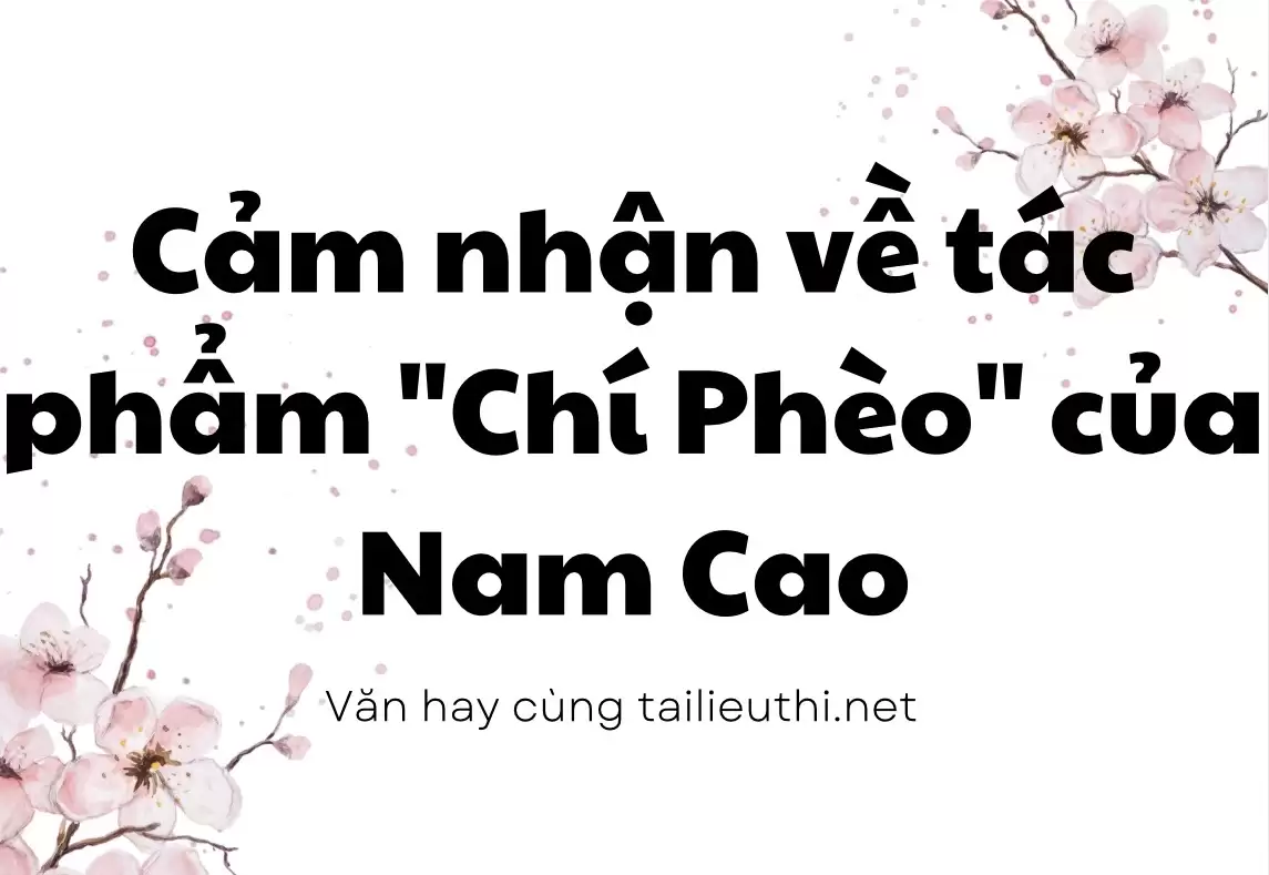 Cảm nhận về tác phẩm "Chí Phèo" của Nam Cao