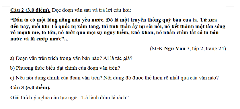 một số câu hỏi đề cương