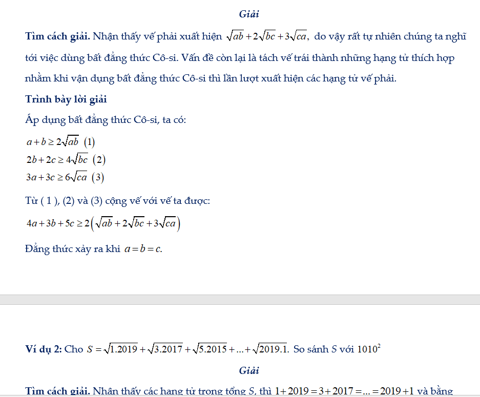 bất đẳng thức cauchy schwarz lớp 9