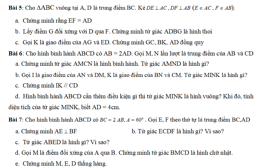 một số câu hỏi về hình học